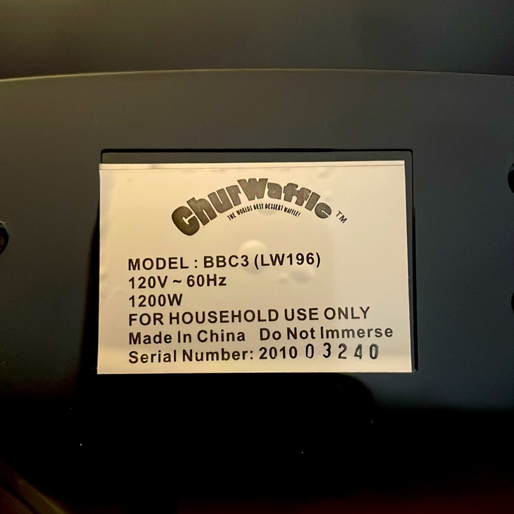 NWOT Black CHUR WAFFLE Maker - Picture 4 of 4
